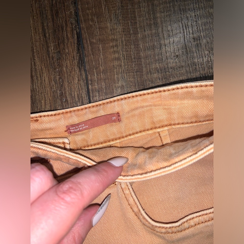 Pilcro The Column Straight Jeans in orange fall boho denim Anthropologie barrel - Picture 5 of 11